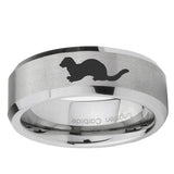 10mm Otter Beveled Edge Matte Grey Tungsten Ring