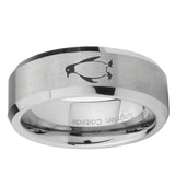 10mm Penguin Beveled Edge Matte Grey Tungsten Ring
