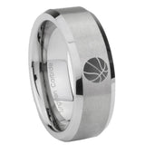 10mm-Basketball-Beveled-Edges-Matte-Grey-Tungsten-Carbide-Men's-Promise-Rings