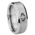 10mm Cobra Beveled Edges Matte Grey Tungsten Carbide Mens Promise Ring