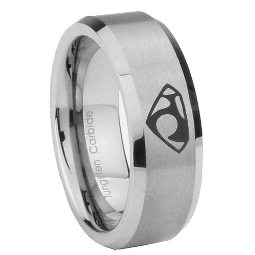 10mm House of Van Beveled Edges Matte Grey Tungsten Carbide Men's Wedding Band