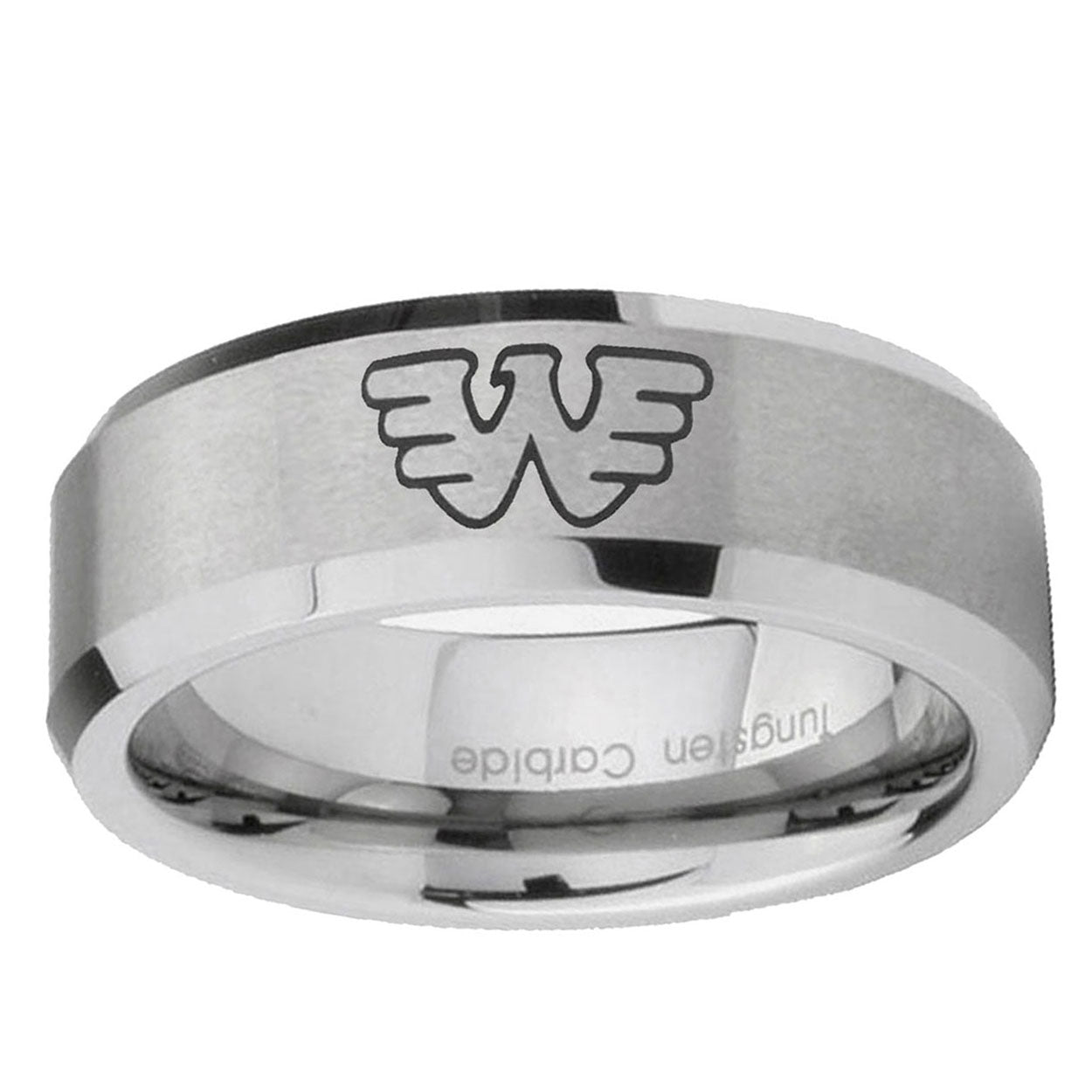 6MM Waylon Jennings Beveled Brushed Gray Tungsten Promise Ring Guys