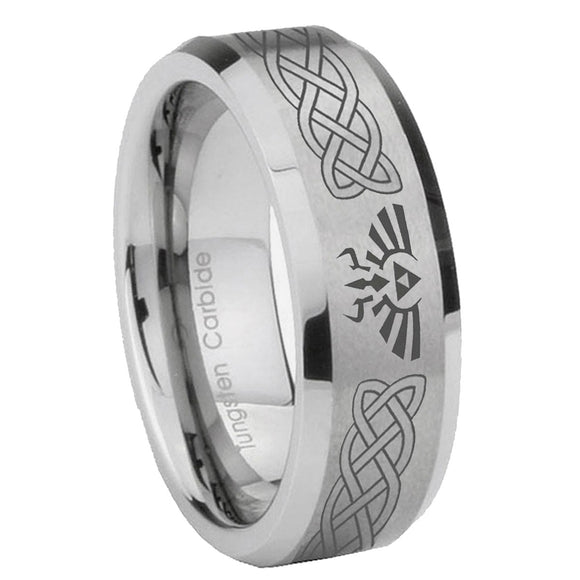 10mm-Celtic-Zelda-Beveled-Edges-Matte-Grey-Tungsten-Carbide-Personalized-Ring