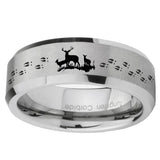 10mm-Deer-Hunting-Beveled-Edges-Matte-Grey-Tungsten-Carbide-Mens-Ring-Engraved