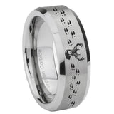 10mm-Deer-Antler-Beveled-Edges-Matte-Grey-Tungsten-Carbide-Mens-Ring-Engraved