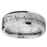 10mm-Heart-Beat-forever-Heart-always-Beveled-Matte-Grey-Tungsten-Rings-for-Men