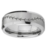 10mm-Baseball-Stitch-Beveled-Edges-Matte-Grey-Tungsten-Carbide-Wedding-Band-Ring