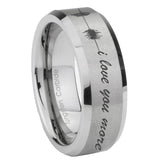 10mm-Sound-Wave,-I-love-you-more-Beveled-Matte-Grey-Tungsten-Wedding-Engagement-Ring