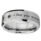 10mm-Sound-Wave,-I-love-you-more-Beveled-Matte-Grey-Tungsten-Wedding-Engagement-Ring