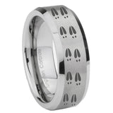 10mm-Deer-Tracks-Beveled-Edges-Matte-Grey-Tungsten-Carbide-Anniversary-Ring