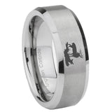 10mm-Deer-Hunting-Beveled-Edges-Matte-Grey-Tungsten-Carbide-Bands-Ring