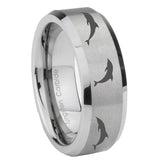 10mm-Dolphins-Beveled-Edges-Matte-Grey-Tungsten-Carbide-Custom-Ring-for-Men