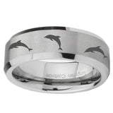 10mm-Dolphins-Beveled-Edges-Matte-Grey-Tungsten-Carbide-Custom-Ring-for-Men