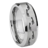 10mm-Foot-Print-Beveled-Edges-Matte-Grey-Tungsten-Carbide-Mens-Anniversary-Ring