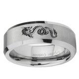 10mm Dragon Beveled Edge Matte Grey Tungsten Ring