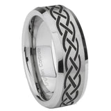 10mm-Celtic-Knot-Beveled-Edges-Matte-Grey-Tungsten-Carbide-Mens-Ring-Engraved