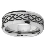 10mm-Celtic-Knot-Beveled-Edges-Matte-Grey-Tungsten-Carbide-Mens-Ring-Engraved