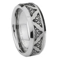 8MM Celtic Knot Beveled Brushed Gray Tungsten Promise Ring