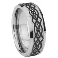 8MM Celtic Knot Beveled Brushed Gray Tungsten Band For Men