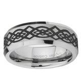 6mm Celtic Knot Bevel Edge Brushed Gray Tungsten Carbide Men's Wedding Band