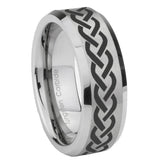 10mm-Laser-Celtic-Knot-Beveled-Edges-Matte-Grey-Tungsten-Carbide-Mens-Ring-Engraved