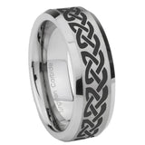 10mm-Celtic-Knot-Love-Beveled-Edges-Matte-Grey-Tungsten-Carbide-Mens-Ring-Engraved