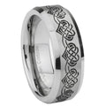 8MM Celtic Knot Heart Beveled Brushed Gray Tungsten Engravable Ring