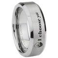 8MM Pokeball Pokemon Beveled Brushed Gray Tungsten Wedding Band