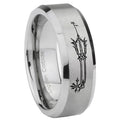 8MM Geekery Oathkeeper Kingdom Hearts Beveled Brushed Gray Tungsten Wedding Band