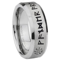 8MM Viking Beveled Brushed Gray Tungsten Wedding Band