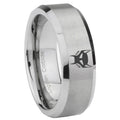 8MM Transformers Maximal Beveled Brushed Gray Tungsten Wedding Band