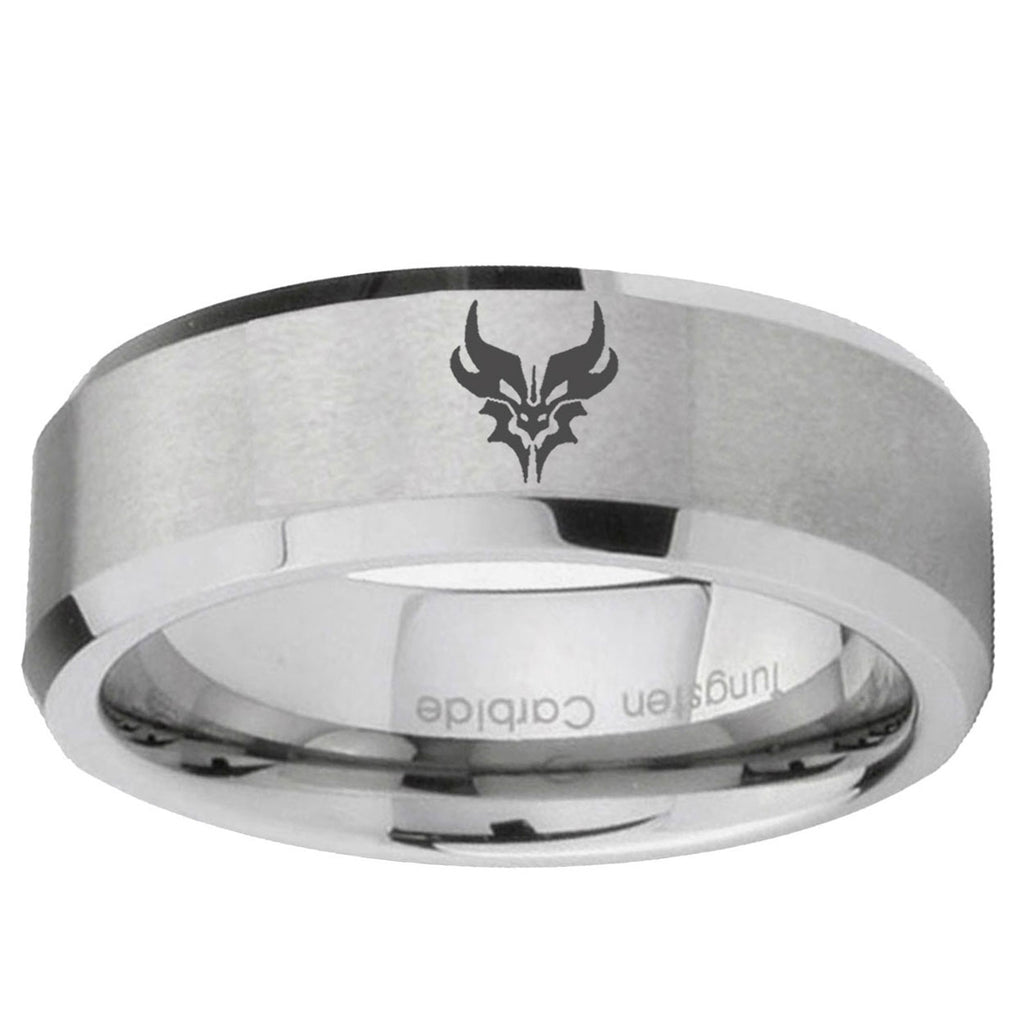 6MM Transformers Shatterback Beveled Brushed Gray Tungsten Wedding Band