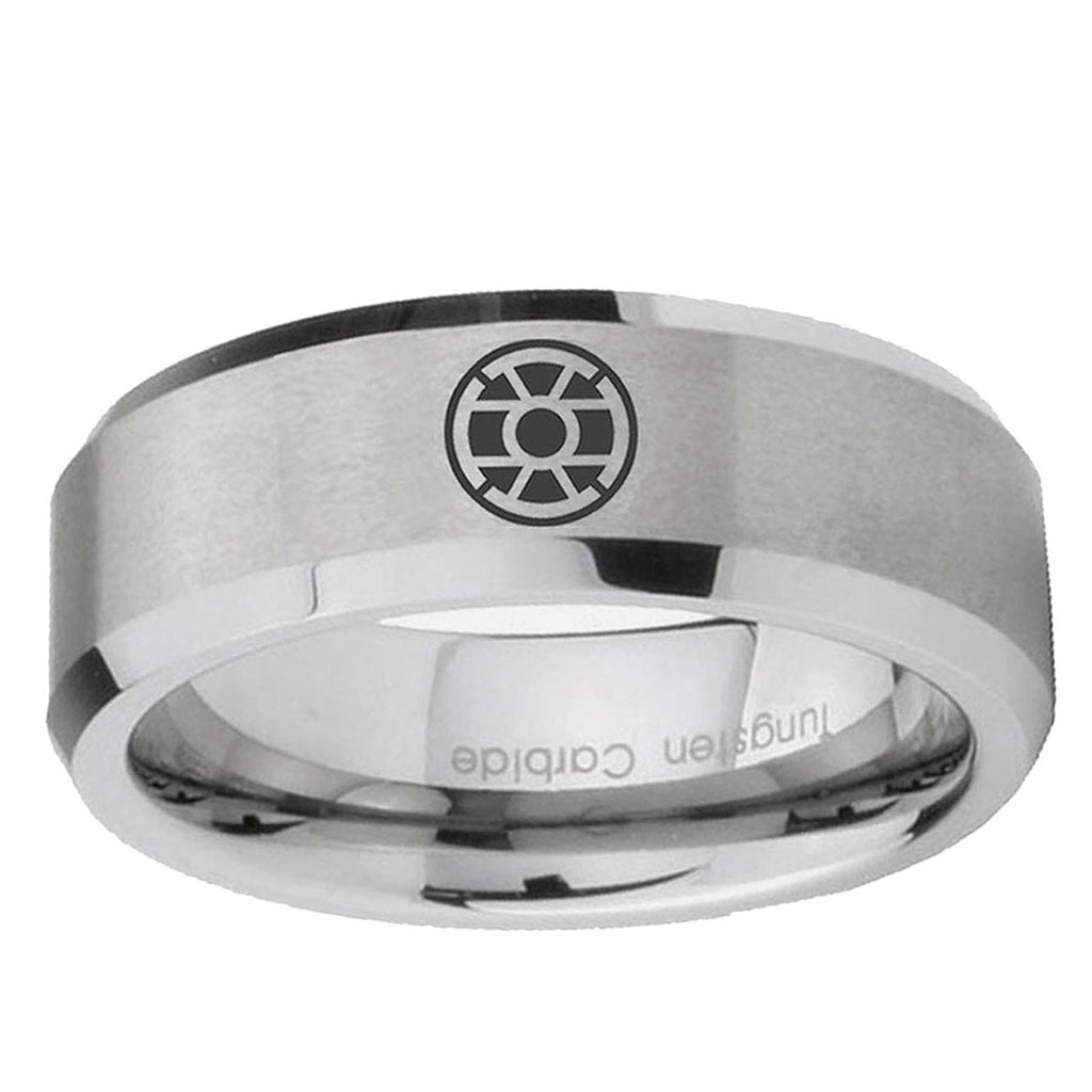 6MM Gold Lantern Beveled Brushed Gray Tungsten Wedding Band