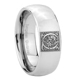 8mm-Dome-Silver-Tungsten-Floral-Initial-Letter-Q,-Monogram-Rings