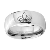 10mm-Fleur-De-Lis-Mirror-Dome-Tungsten-Carbide-Men's-Promise-Rings
