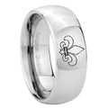 10mm Fleur Delis Mirror Dome Tungsten Carbide Men's Promise Rings