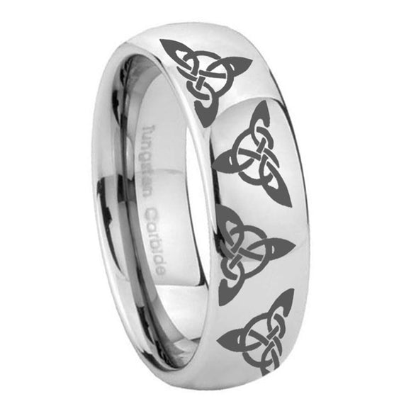 8mm-Celtic-Triangles-Mirror-Dome-Tungsten-Carbide-Engraved-Ring