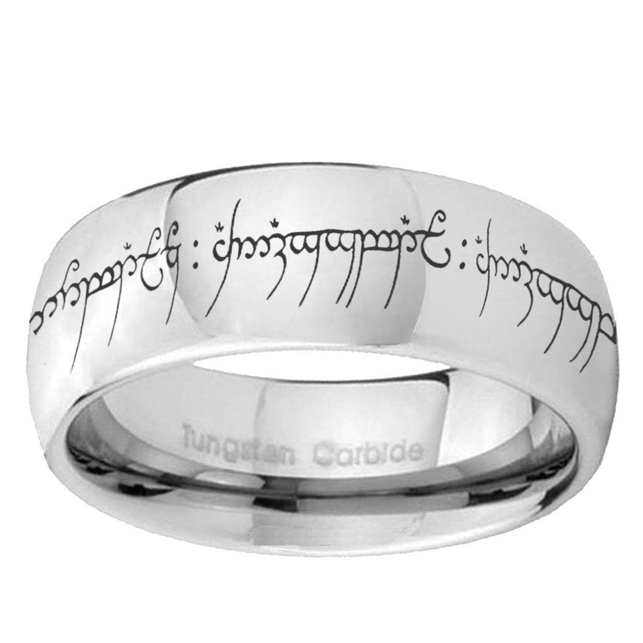 5MM Lord Of The Rings Dome Polish Silver Tungsten Wedding Band