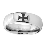 10mm-Maltese-Cross-Mirror-Dome-Tungsten-Carbide-Men's-Wedding-Ring