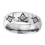 10mm-Master-Mason-Masonic--Mirror-Dome-Tungsten-Carbide-Men's-Ring