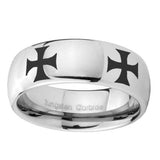 10mm-4-Maltese-Cross-Mirror-Dome-Tungsten-Carbide-Wedding-Bands-Ring