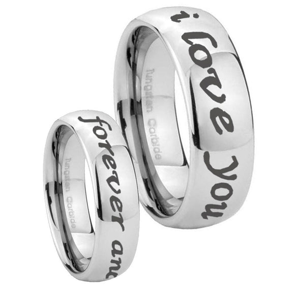 8mm-I-Love-You-Forever-and-ever-Mirror-Dome-Tungsten-Carbide-Mens-Bands-Ring
