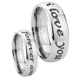 10mm-I-Love-You-Forever-and-ever-Mirror-Dome-Tungsten-Mens-Ring-Personalized