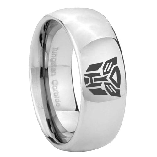 10mm Transformers Autobot Mirror Dome Tungsten Carbide Rings for Men