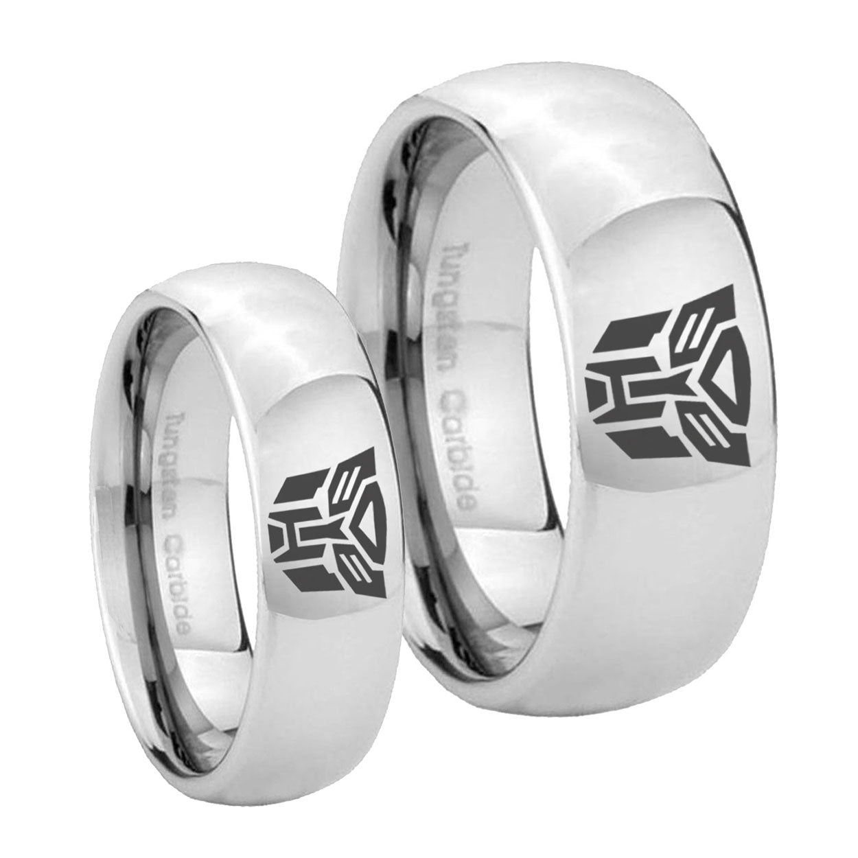 Transformers Autobot Mirror Dome Tungsten Matching Ring Set