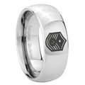 10mm Chief Master Sergeant Vector Mirror Dome Tungsten Carbide Men's Ring