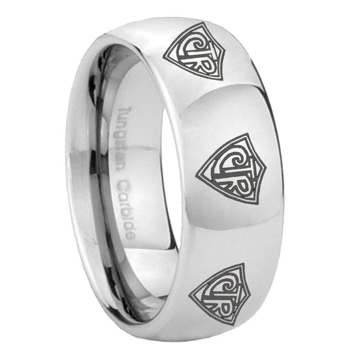 10mm Multiple CTR Mirror Dome Tungsten Carbide Men's Wedding Band