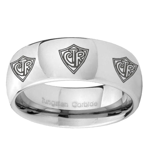 10mm Multiple CTR Mirror Dome Tungsten Ring