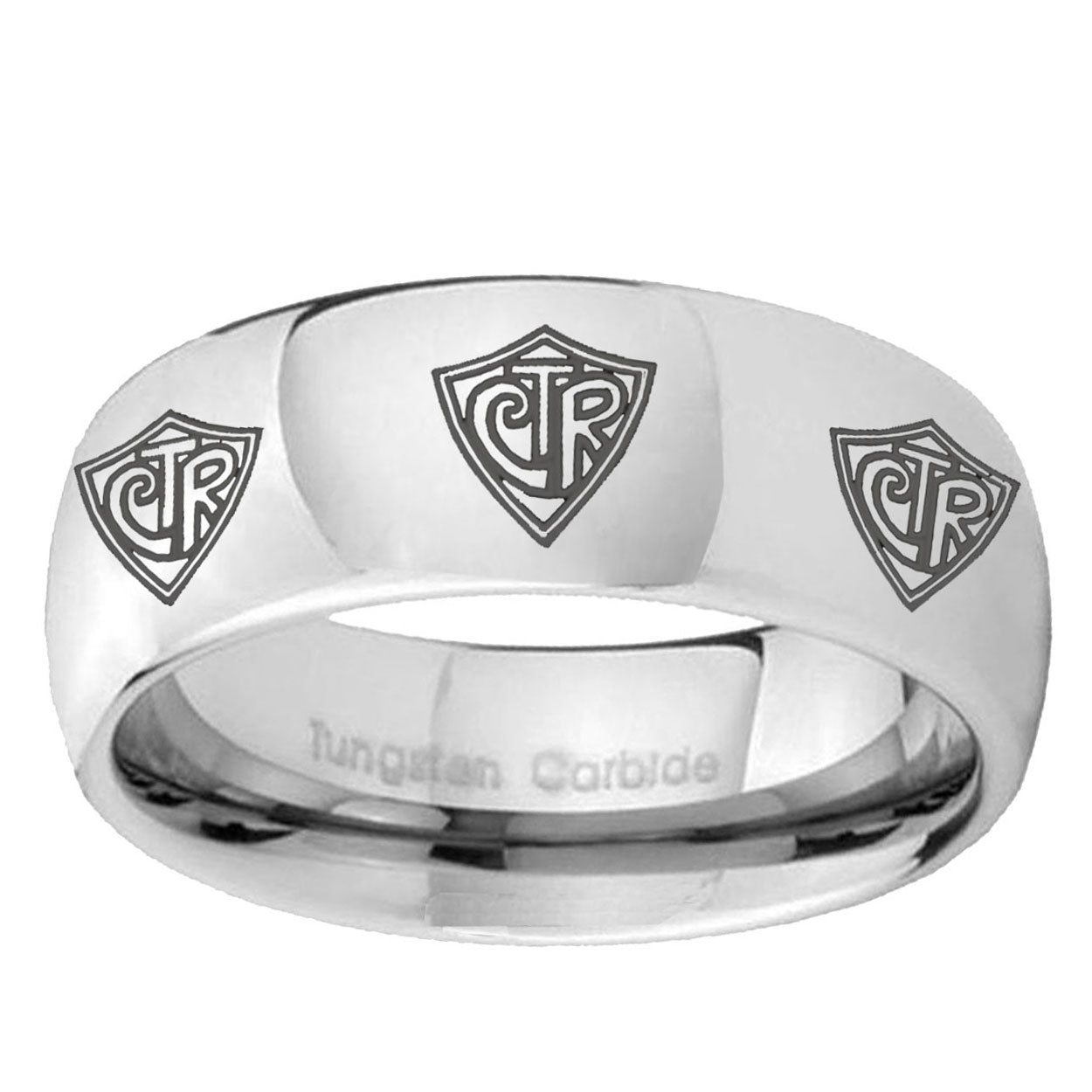 5MM Multiple CTR Dome Polish Silver Tungsten Mens Casual Ring