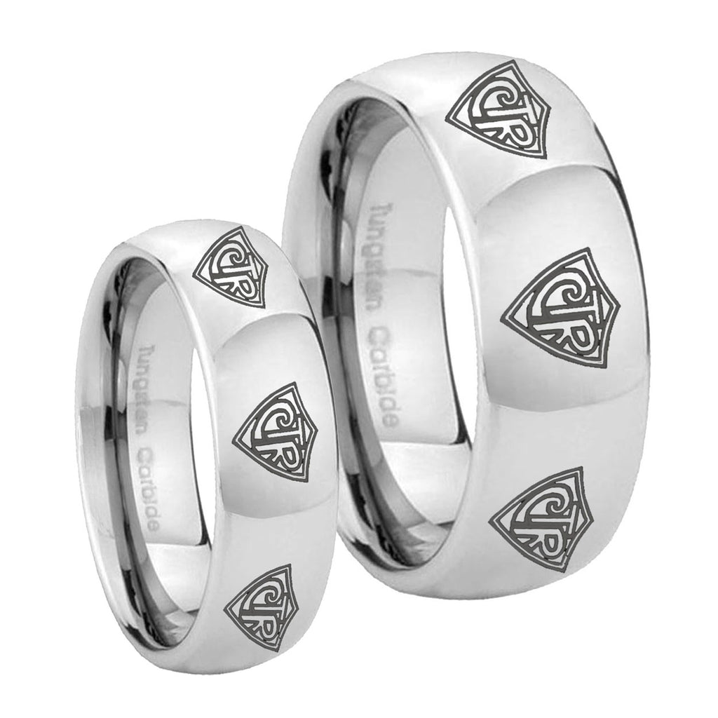 Multiple CTR Mirror Dome Tungsten His and Hers